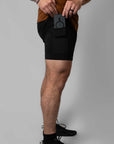 black reyllen element crossfit gym workout shorts for men 5 inch liner phone pocket