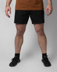 black reyllen element crossfit gym workout shorts for men 5 inch frot