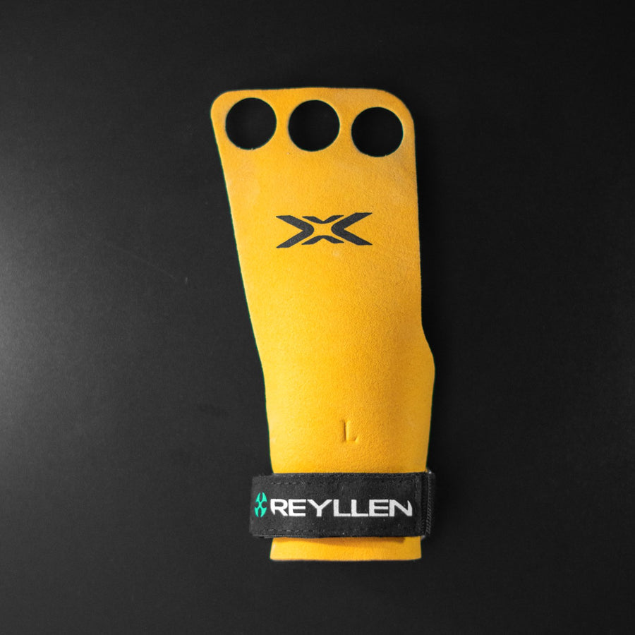 Reyllen BumbleBee X3 3-hole CrossFit Gymnastic Hand Grips top down view