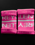 reyllen crossfit lifting sweat bands wrist bands pink pair inside view