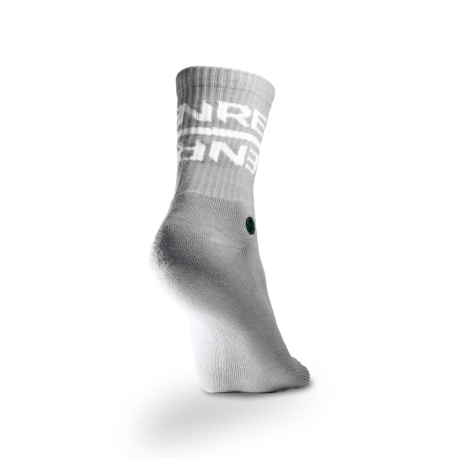 reyllen crossfit athlete socks grey back view single