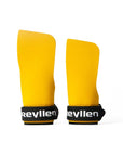 Reyllen BumbleBee gymnastic hand grips for crossfit yellow on white background sizes