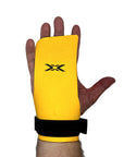 Reyllen BumbleBee X4 Fingerless CrossFit Gymnastic Hand Pull Up Grips worn on hand view single