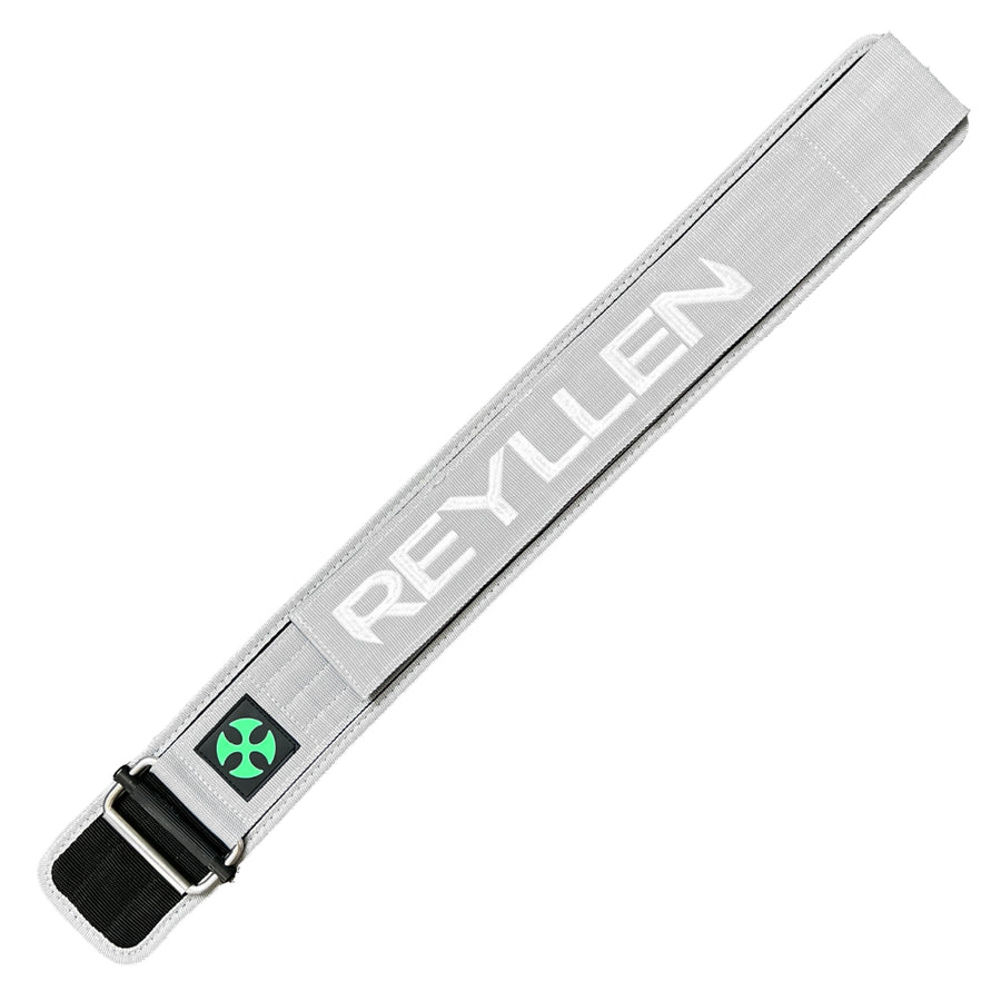 Reyllen GX 4" Nylon CrossFit Lifting Belt laid flat grey top down view
