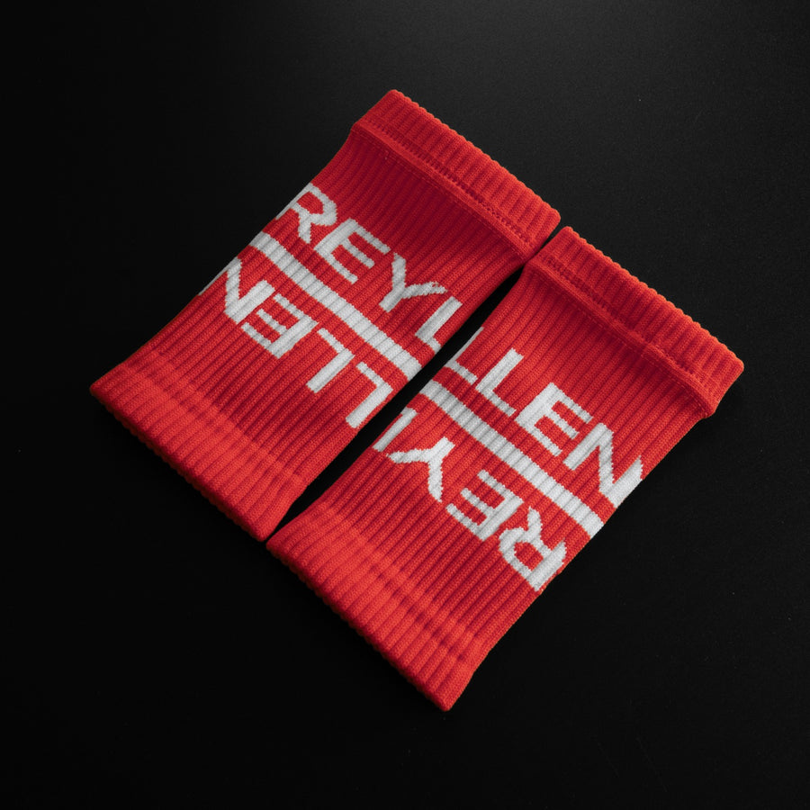 reyllen crossfit lifting sweat bands wrist bands redpair angle view
