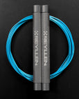 Reyllen Flare MX CrossFit Speed Skipping Jump Rope aluminium handles light grey and blue nylon cable