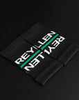 reyllen crossfit lifting sweat bands wrist bands black pair side view