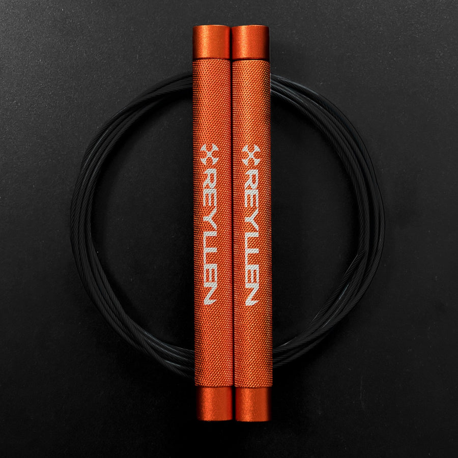 Reyllen Flare MX CrossFit Speed Skipping Jump Rope aluminium handles orange and black nylon cable