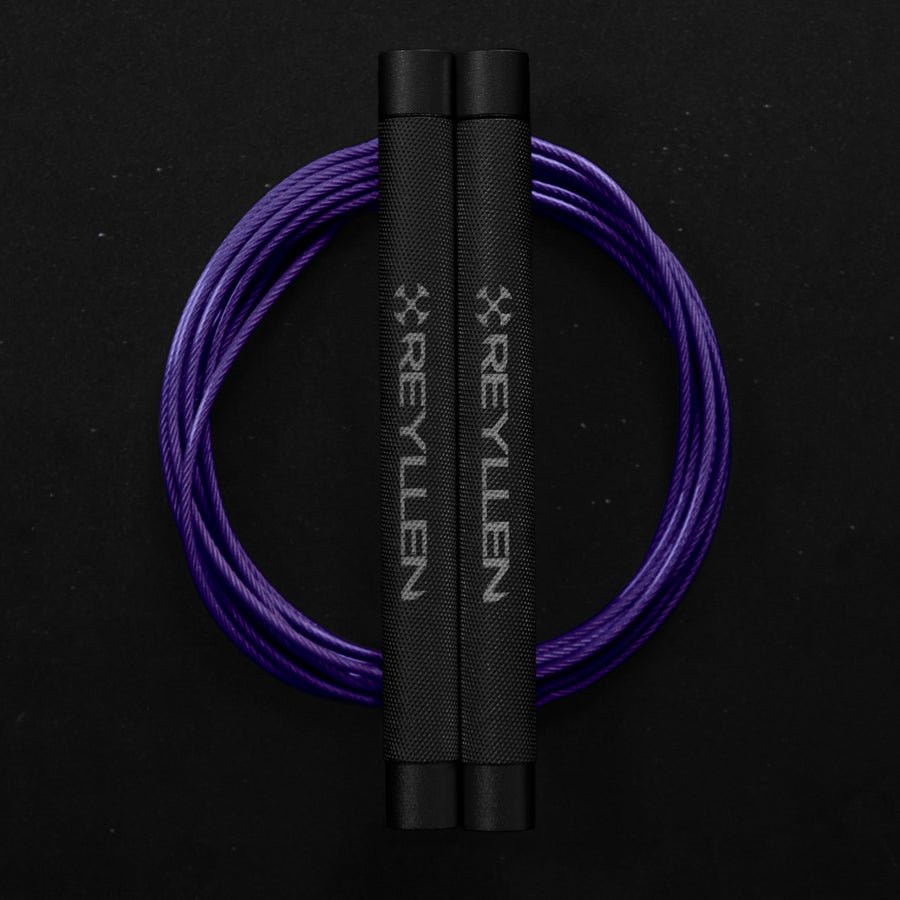 Reyllen Flare MX CrossFit Speed Skipping Jump Rope aluminium handles black and purple pvc cable