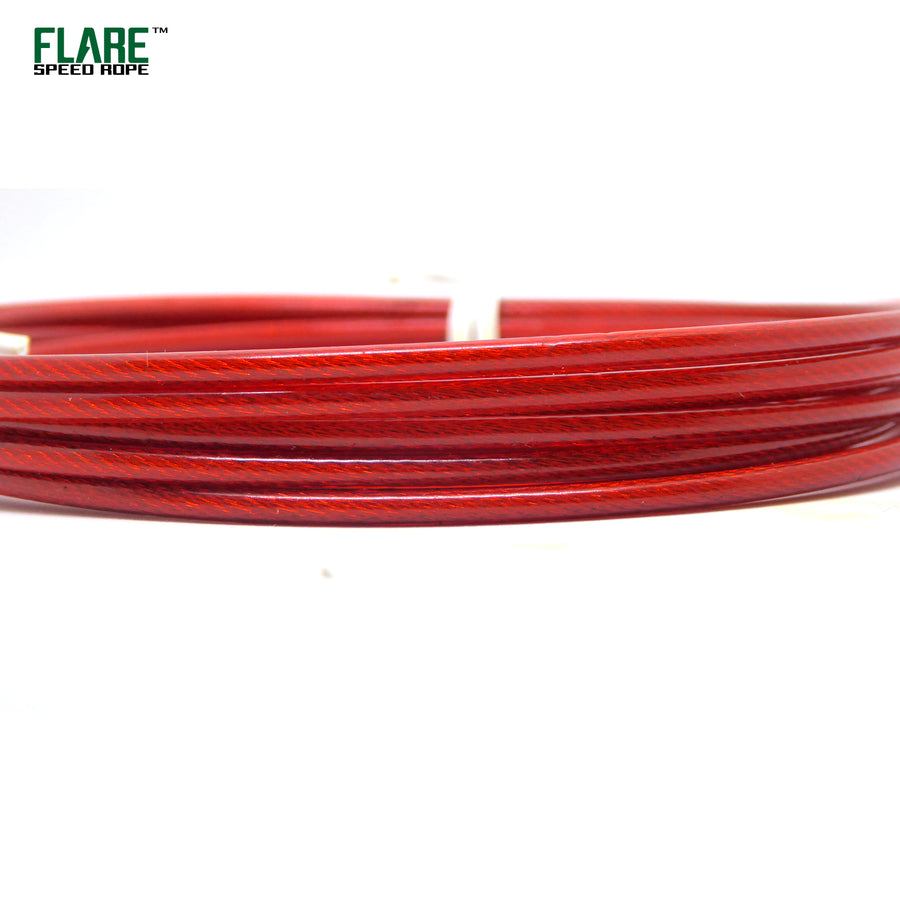 flare speed rope replacement skipping jump red pvc coated