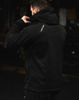 Reyllen Soft Shell Jacket Unisex Polyester Fleece Hood worn by man back view