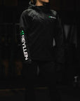 Reyllen Soft Shell Jacket Unisex Polyester Fleece Hood worn by woman bottom up view