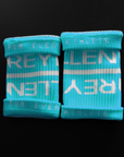 reyllen crossfit lifting sweat bands wrist bands  blue pair inside view