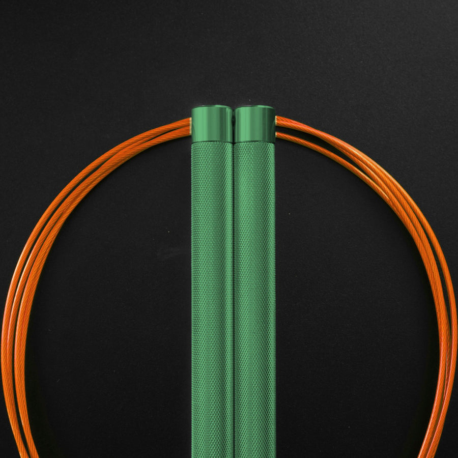 Reyllen Flare PRO CrossFit Speed Skipping Jump Rope Aluminium Handles green and orange nylon pro cable