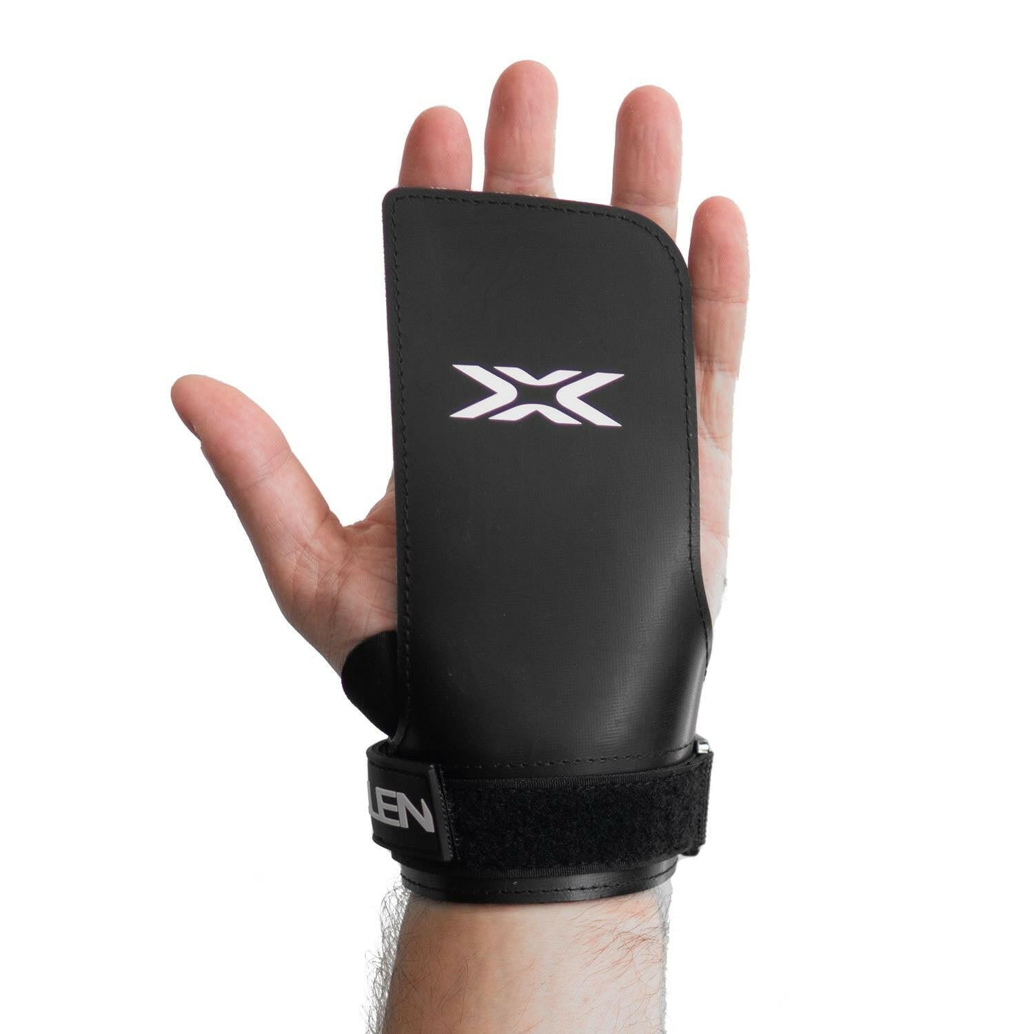 Reyllen Seal X4 Rubber Fingerless CrossFit Gymnastics Grips worn on hand view single