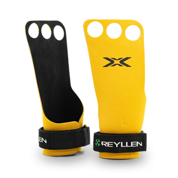 Reyllen BumbleBee X3 3-hole CrossFit Gymnastic Hand Grips pair front png profile