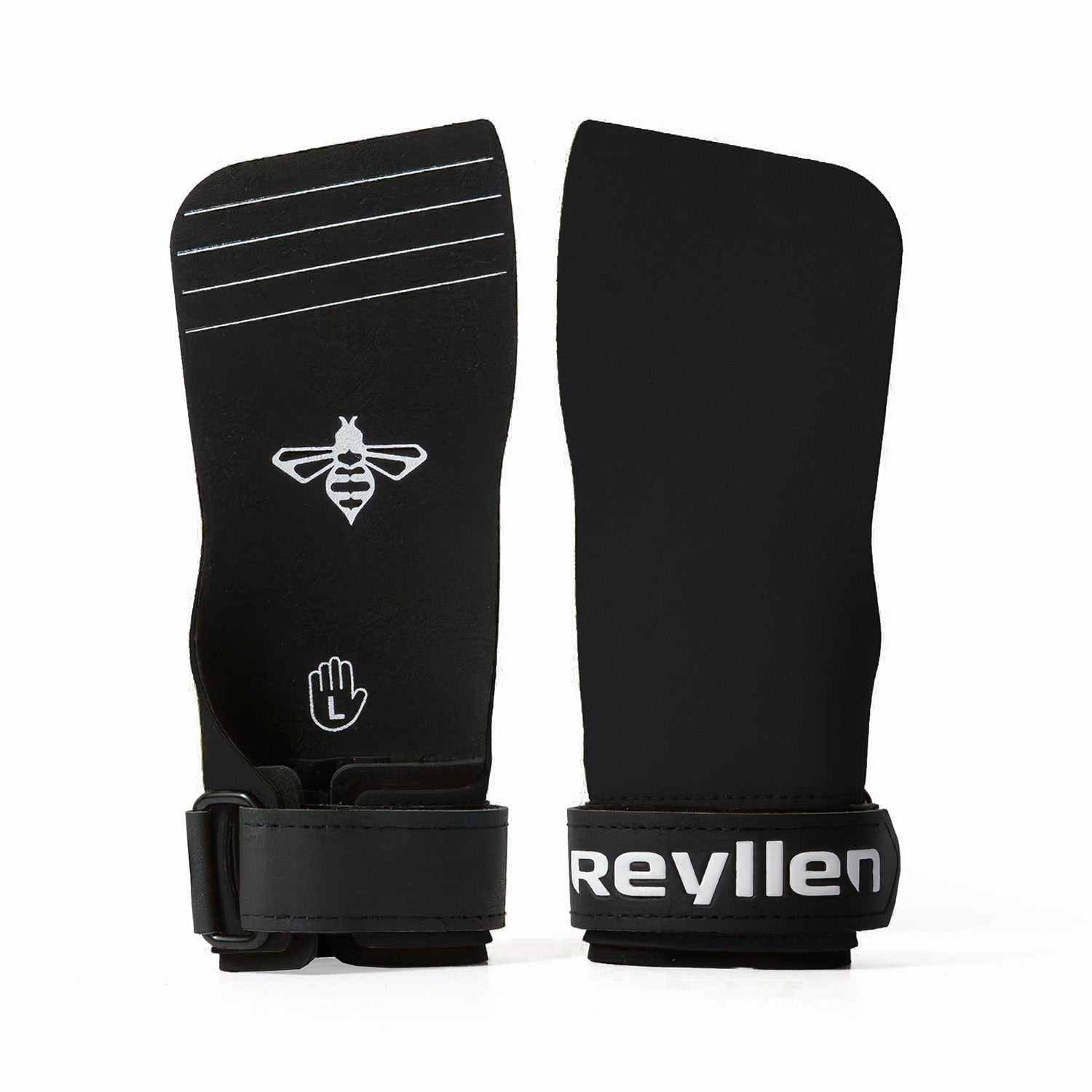 Reyllen BumbleBee gymnastic hand grips for crossfit black on white background special edition