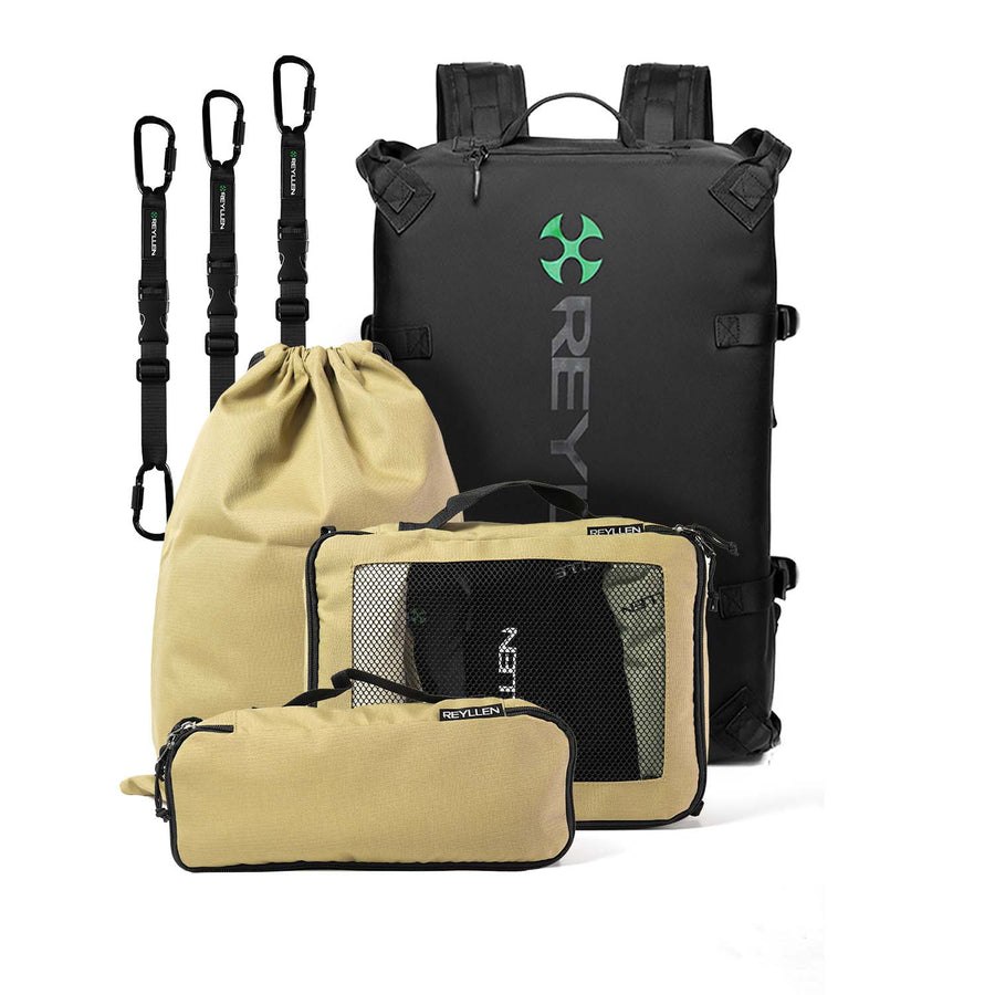 reyllenrx3 crossfit backpack packing cube bundle black