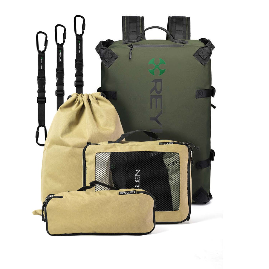 reyllen rx3 crossfit backpack packing cube bundle olive green