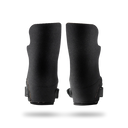 Pair of Reyllen Seal Pro Grips 4 in black, fingerless gymnastic hand grips shown front on with the wrist cuffs fastened