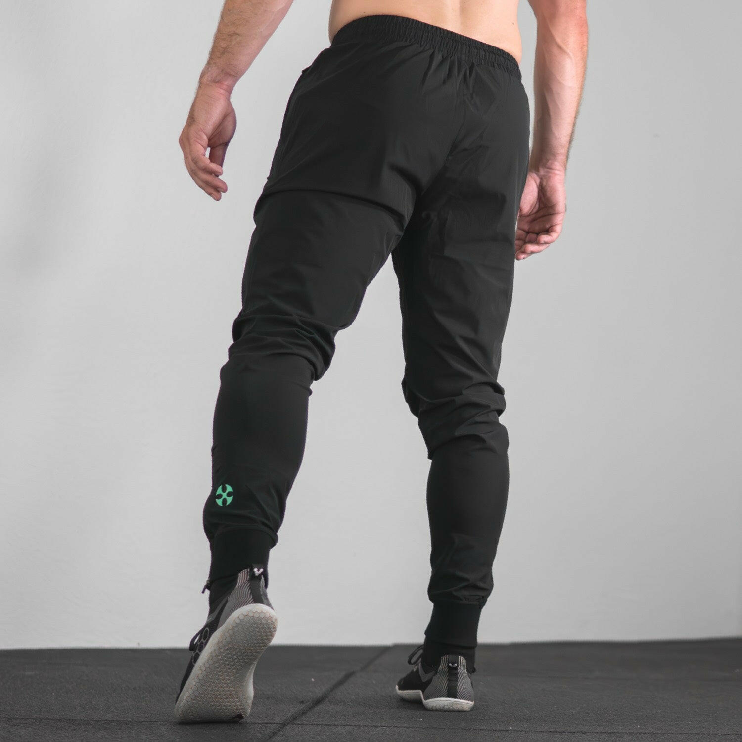 reyllen X1 unisex man woman joggers black nylon stretchy  back view alternate