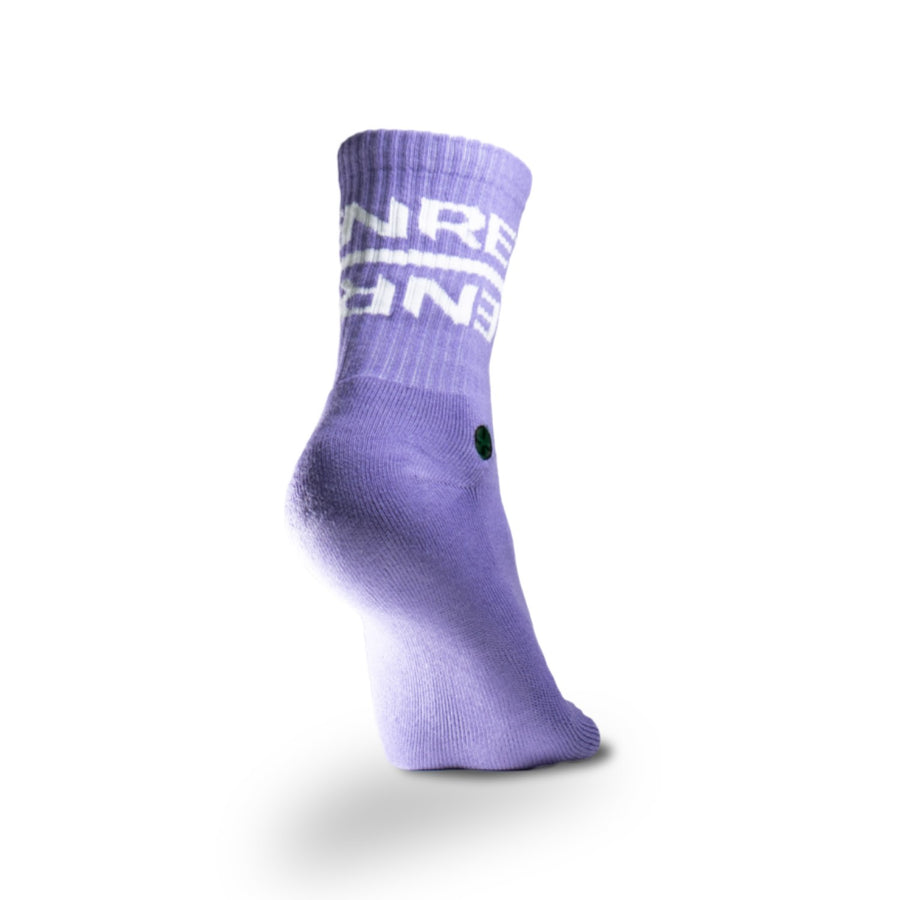 reyllen crossfit athlete socks purple back view single