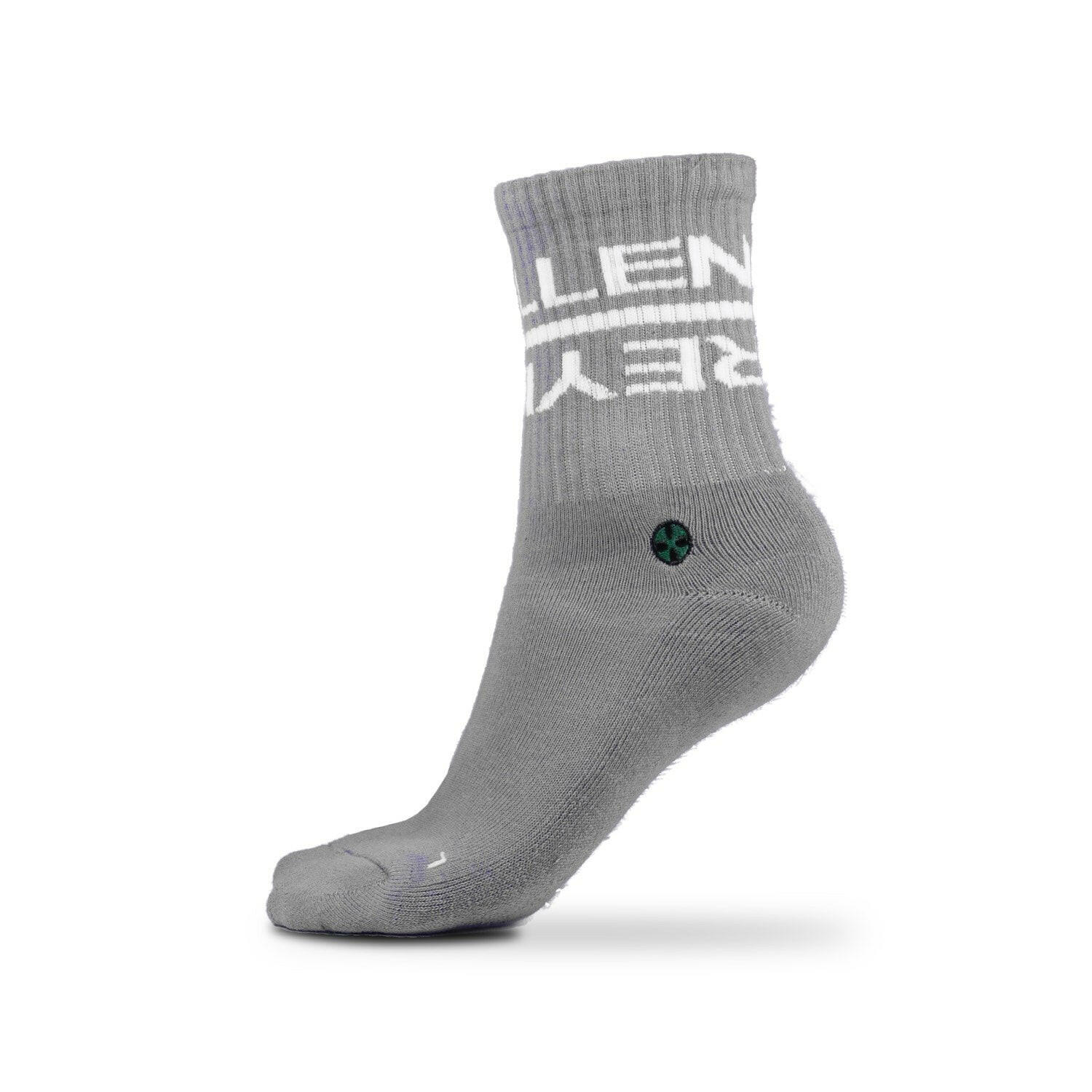 reyllen crossfit athlete socks grey single side view