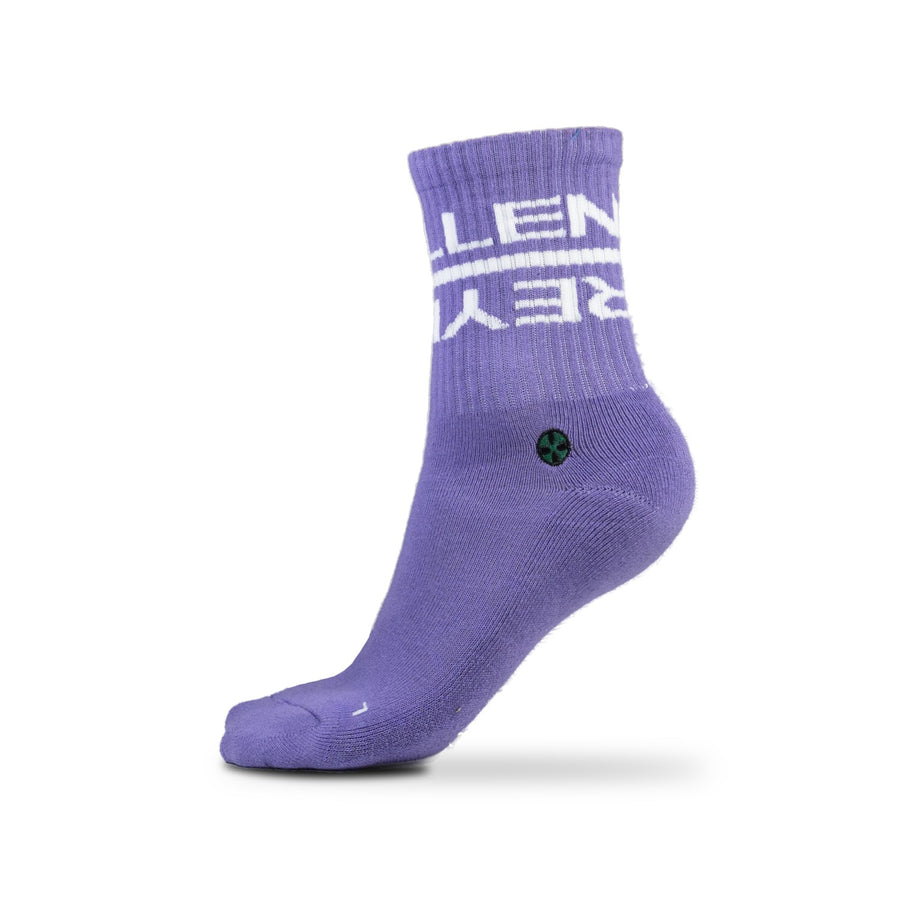 reyllen crossfit athlete socks  purple single side view