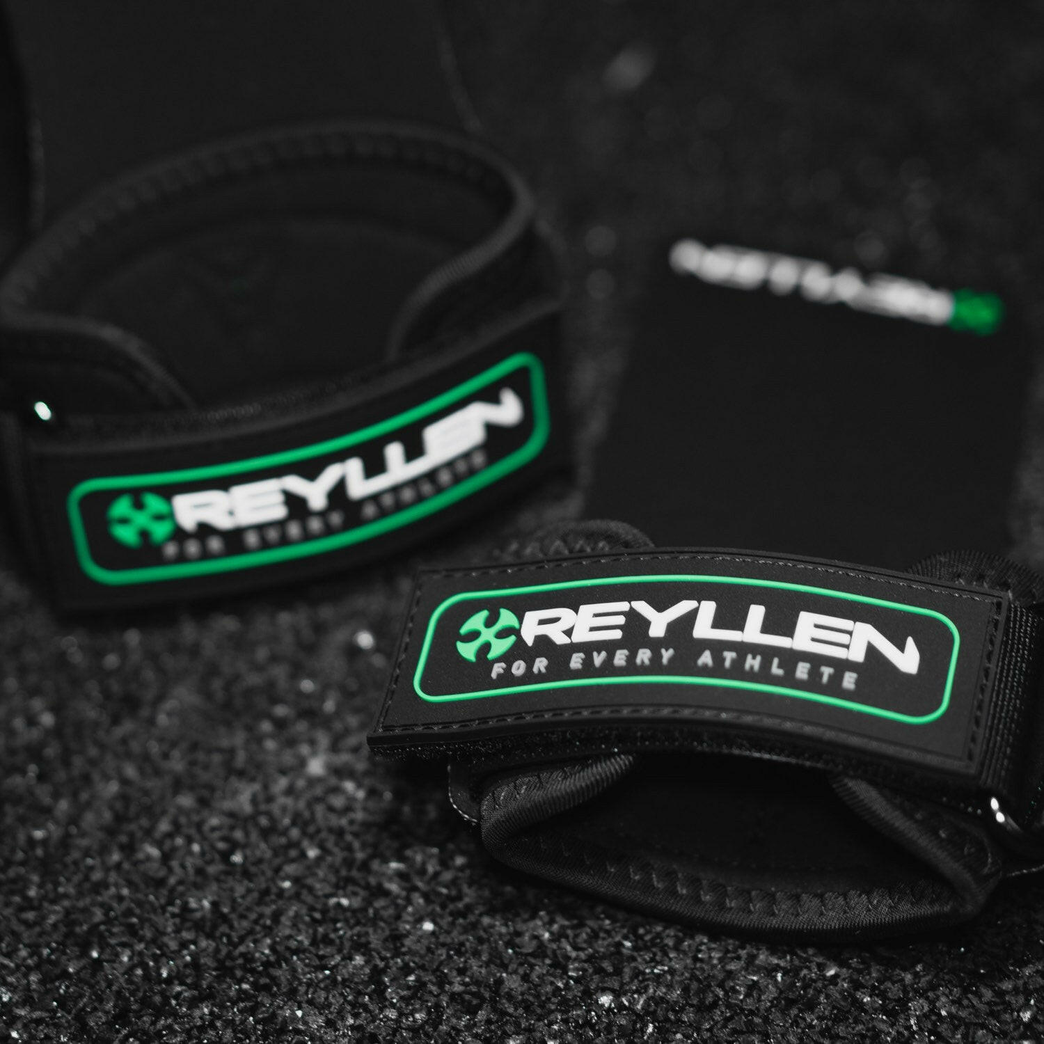 Reyllen Seal Pro Rubber Fingerless CrossFit Gymnastics Grips  wrist strap logo detail shot