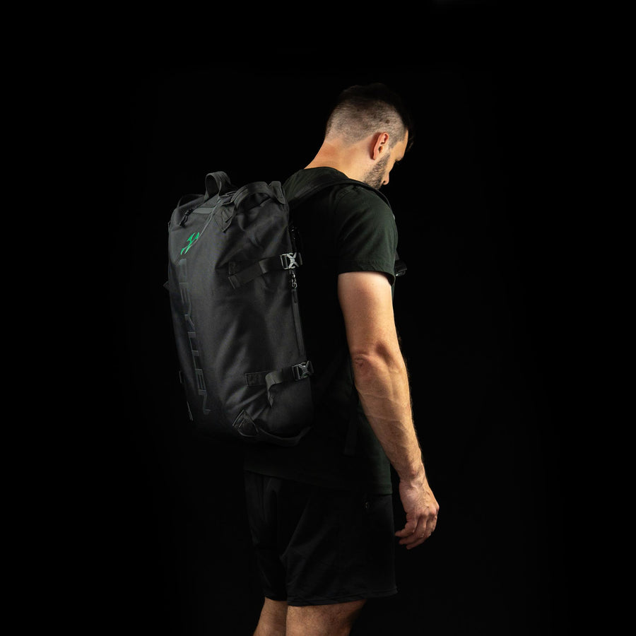 reyllen rx3 crossfit gym backpack duffle black worn