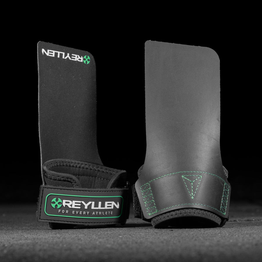 Reyllen Seal Pro Rubber Fingerless CrossFit Gymnastics Grips black background