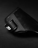 Reyllen seal rubber no chalk gymnastic hand grips for crossfit black background buckle detail