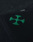 Reyllen Venta X3 7mm Knee Sleeves Neoprene black support logo detail shot