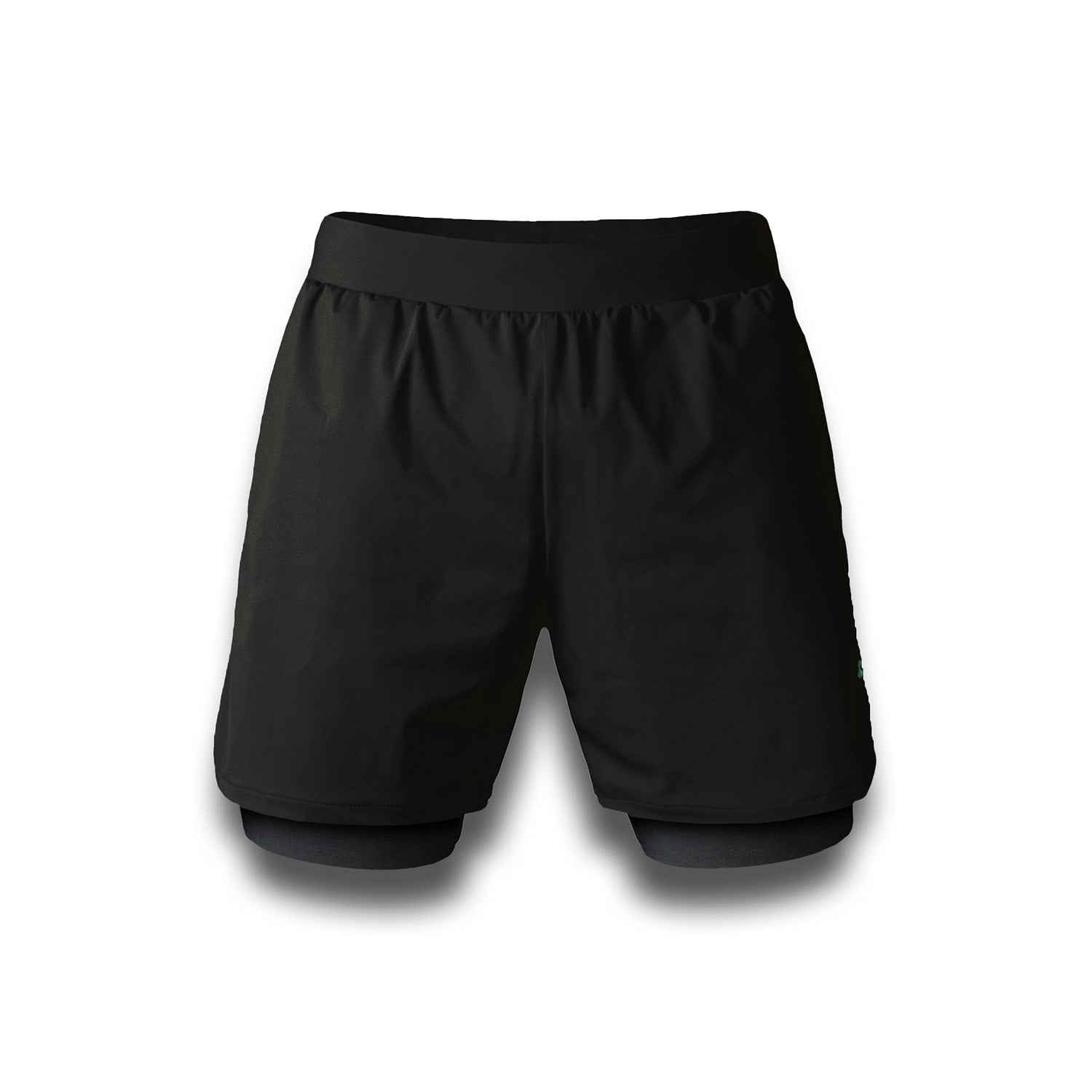 reyllen X2 2 in 1 shorts for men crossfit fitness with built in liner black