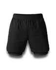 reyllen X2 2 in 1 shorts for men crossfit fitness with built in liner black