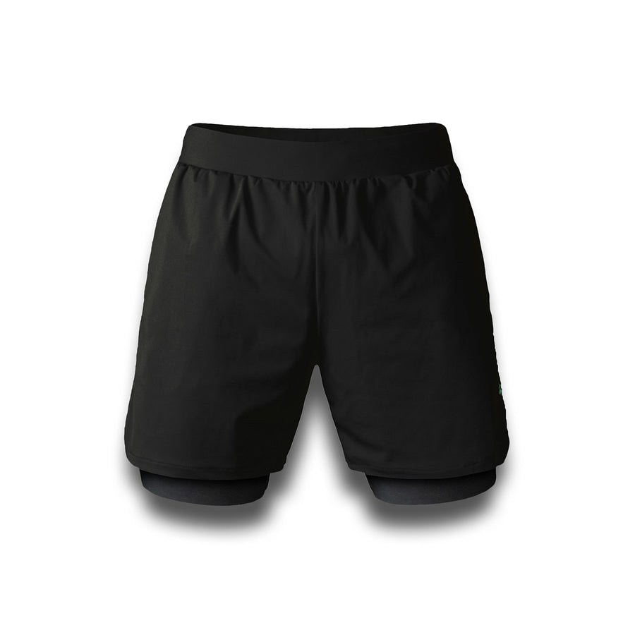 reyllen X2 2 in 1 shorts for men crossfit fitness with built in liner black