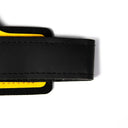 Reyllen BumbleBee gymnastic hand grips for crossfit yellow on white background strap detail