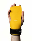 Reyllen BumbleBee gymnastic hand grips for crossfit yellow on white background wide size