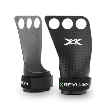 Reyllen Gecko X2 3-hole Carbon CrossFit Gymnastics Grips Front Profile