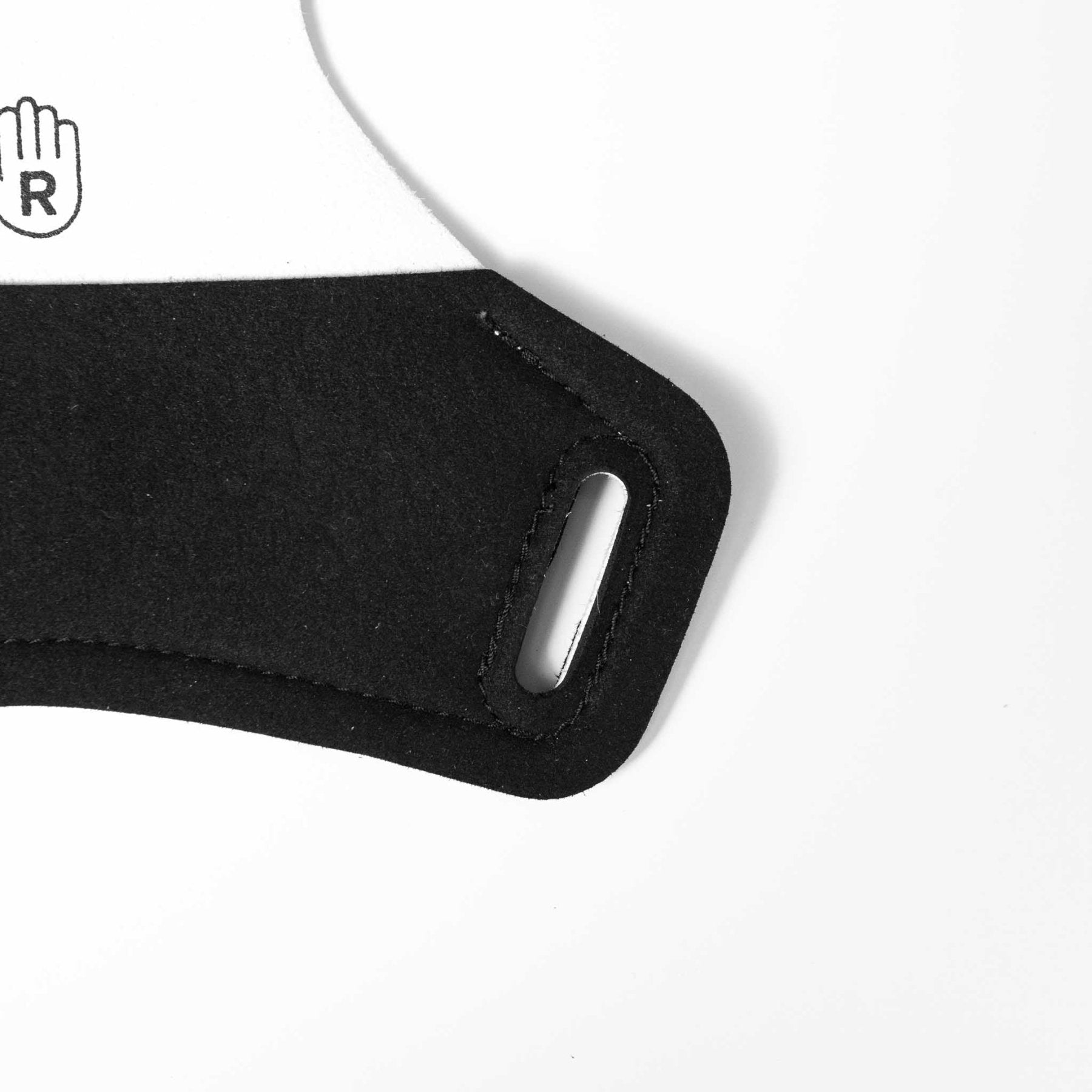 reyllen panda gymnastic hand grips for crossfit white on white background back padding detail