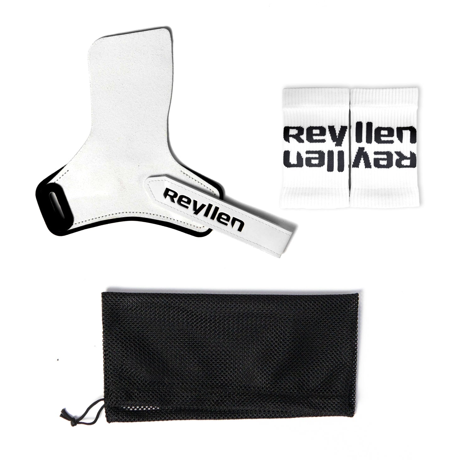 reyllen panda gymnastic hand grips for crossfit white on white background package contents