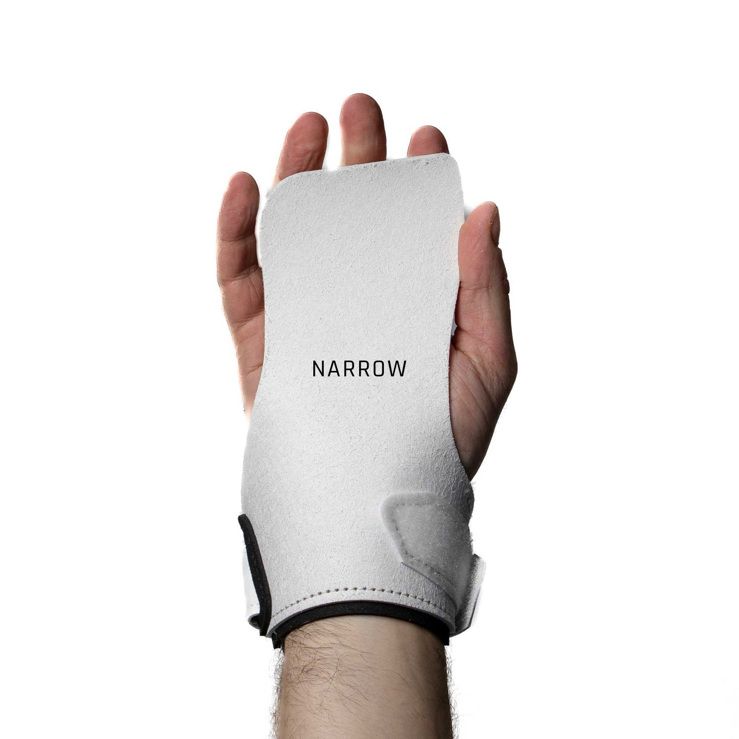 reyllen panda gymnastic hand grips for crossfit white on white background narrow size worn