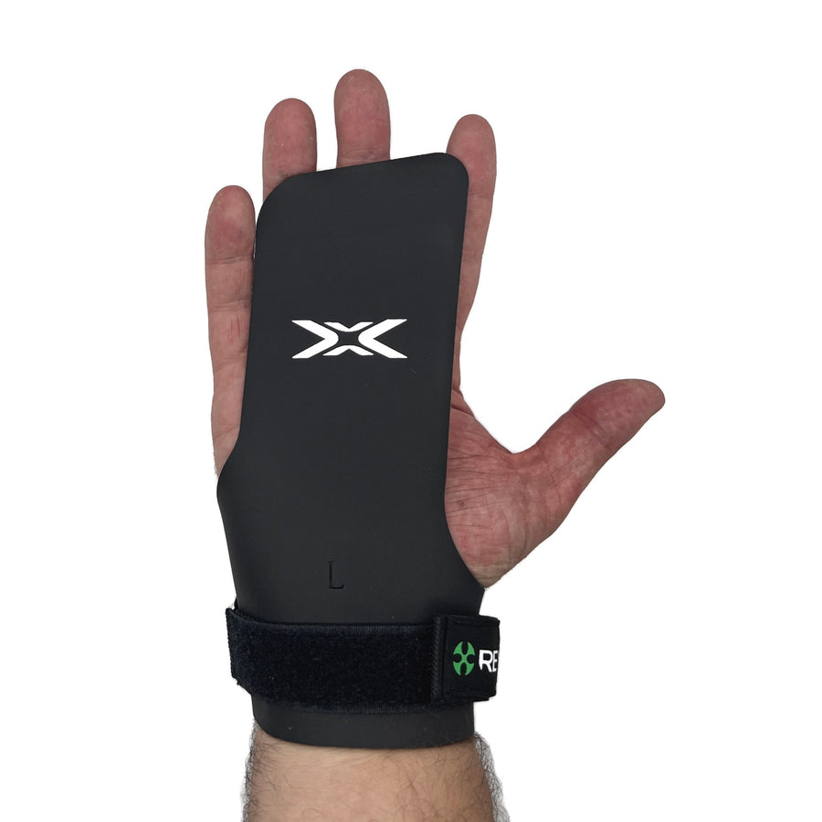 Reyllen Merlin X3 CrossFit Gymnastic Fingerless Hand Grips worn on hand view single