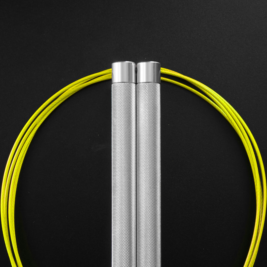 Reyllen Flare PRO CrossFit Speed Skipping Jump Rope Aluminium Handles silver and yellow nylon pro cable