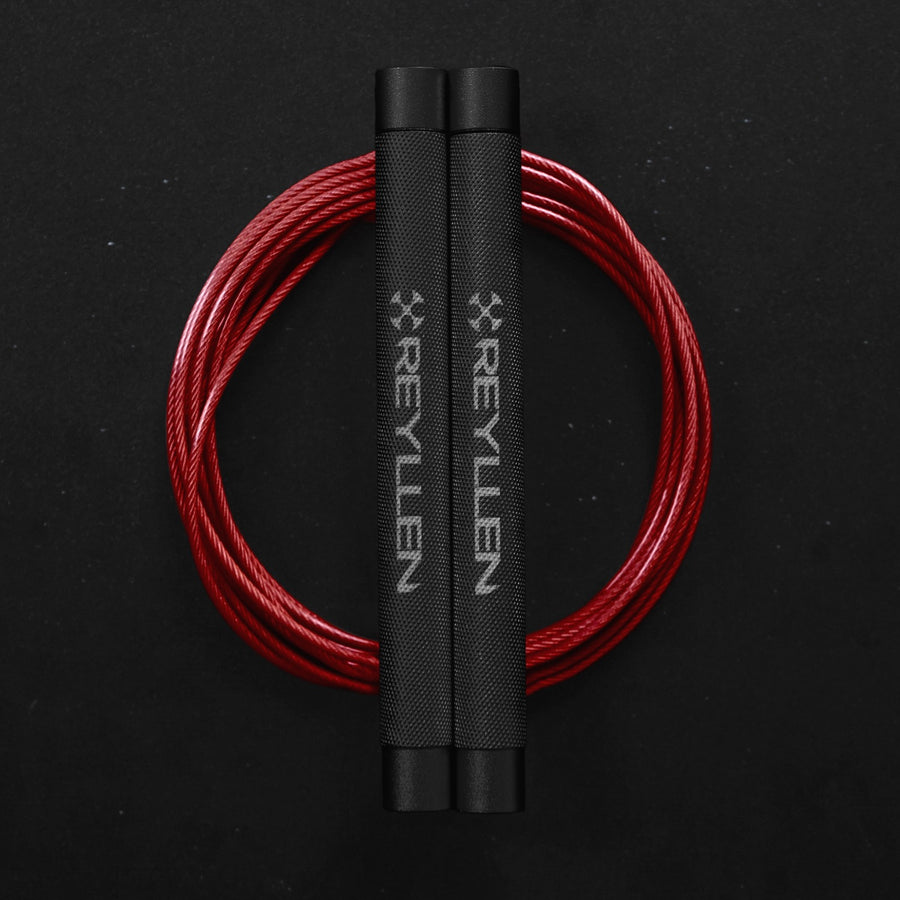 Reyllen Flare MX Speed Skipping Jump Rope aluminium handles black and red pvc cable