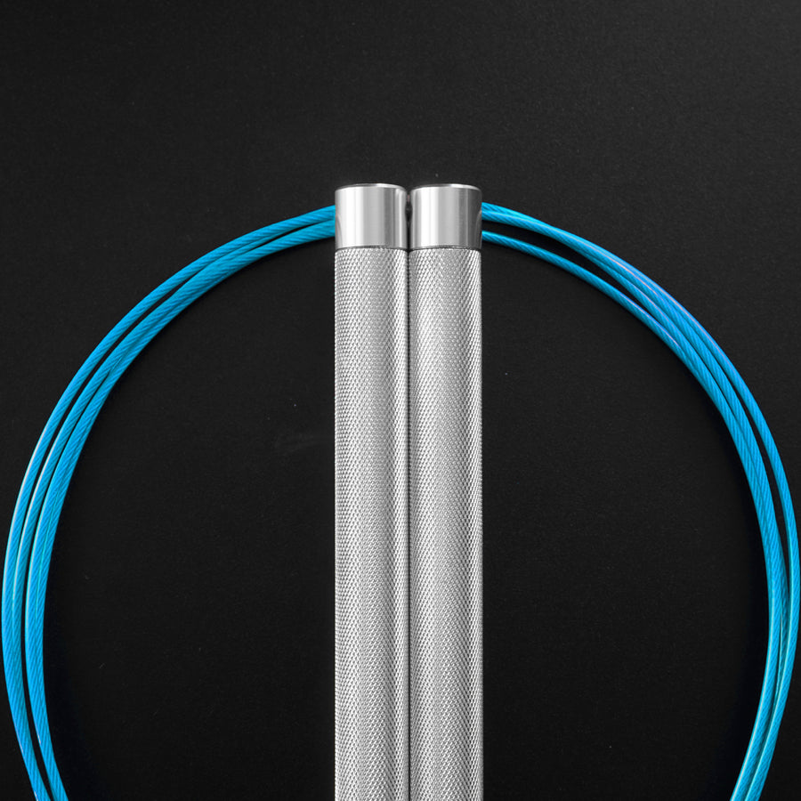 Reyllen Flare PRO CrossFit Speed Skipping Jump Rope Aluminium Handles silver and blue nylon pro cable