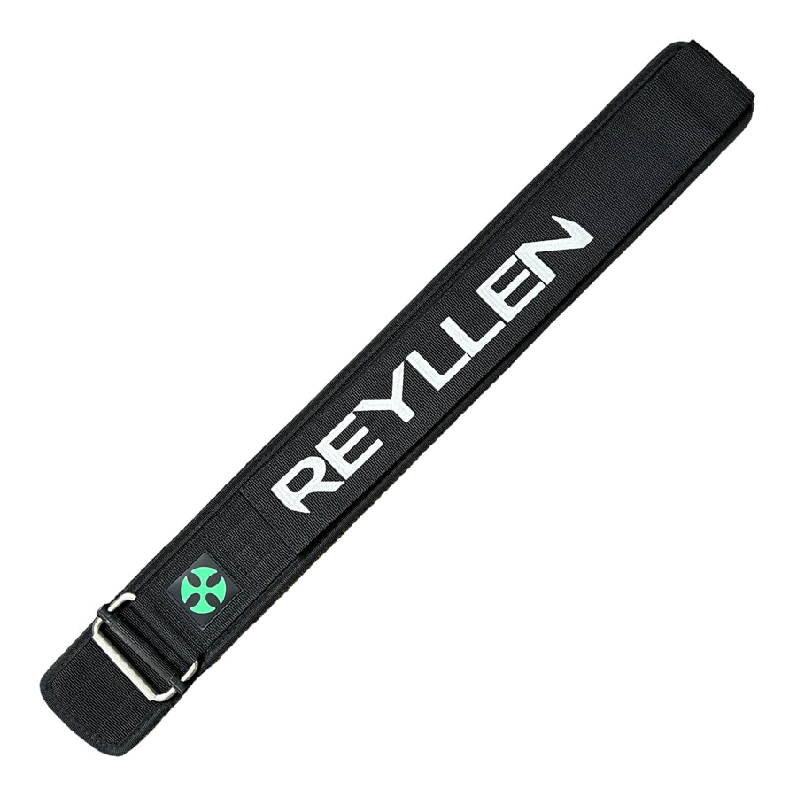 Reyllen GX 4" Nylon CrossFit Lifting Belt black laid flat top down view