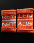 reyllen crossfit lifting sweat bands wrist bands orange pair inside view