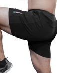 reyllen x1 mens stretchy nylon black workout wod shorts for crossfit stretching leg