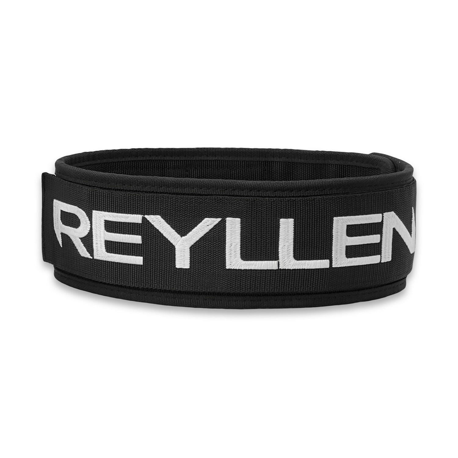 Reyllen GX 4&quot; Nylon CrossFit Lifting Belt black strap logo view